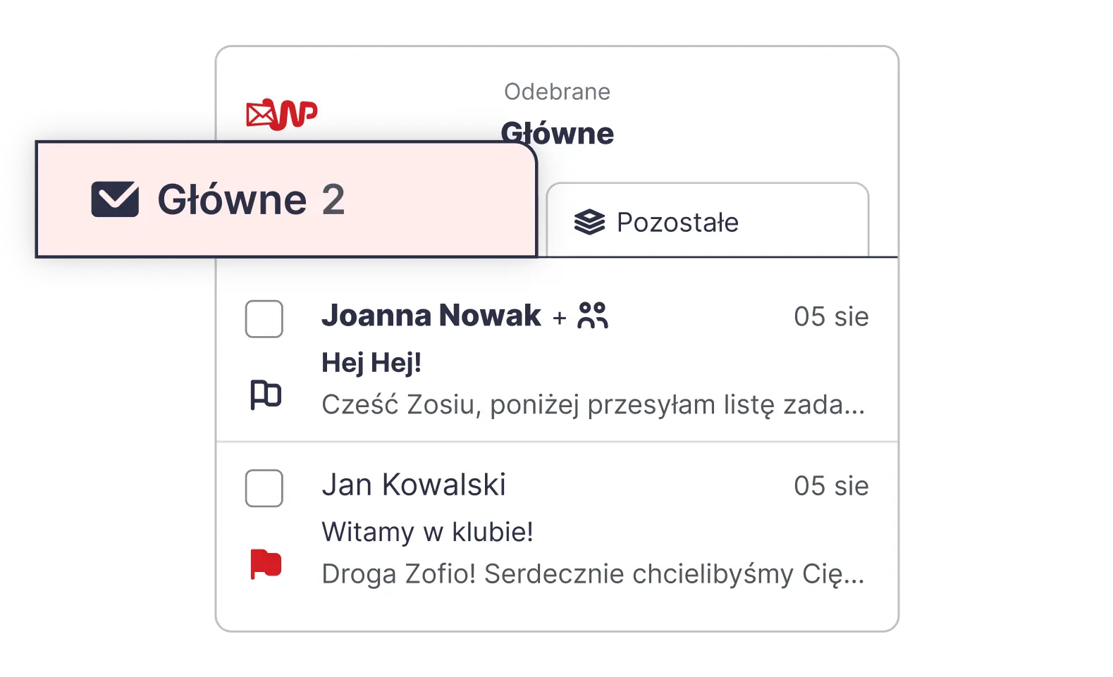 Segregatory w WP Poczta